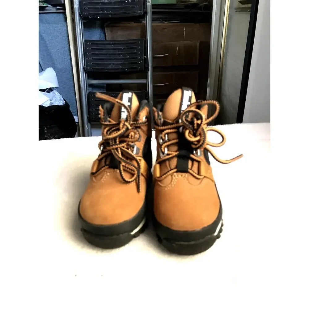 Timberland Toddler Boots Size 4 Tan Nubuck Leather Lace Up Hiking Work Boot